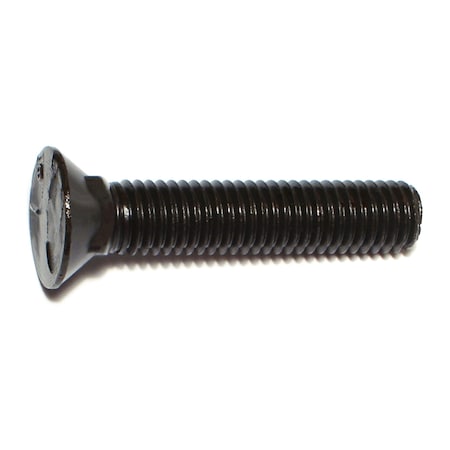 Midwest Fastener Plow Bolt, 1/2"-13 Thrd Sz, 2-1/2" L, Flat Head, Steel, Plain, 50 PK 01245